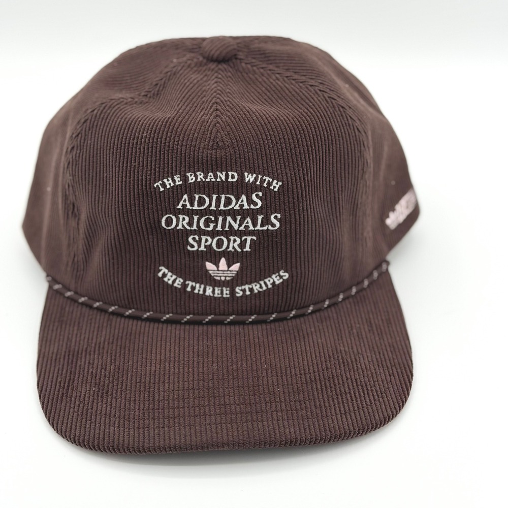 Adidas Originals Corduroy Hat Men OSFM Brown Streetwear Rope Strapback Cap NEW